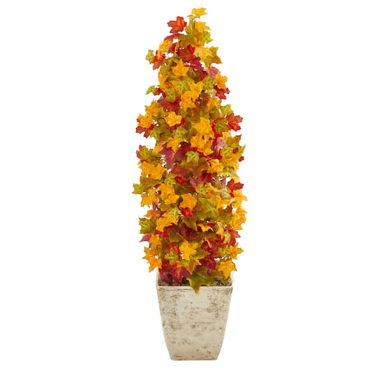 3ft. Autumn Maple Tree in Country White Planter